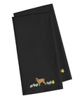 Brussels Griffon Easter Black Embroidered Towel Set of 2 Decorative Bathroom Guest Hand Towel for Hand, Face, Tea, Dishcloth, 19 X 25, Black