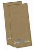 Irish Wolfhound Easter Tan Embroidered Towel Set of 2 Decorative Bathroom Guest Hand Towel for Hand, Face, Tea, Dishcloth, 19 X 25, Tan