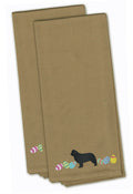 Newfoundland Easter Tan Embroidered Towel Set of 2 Decorative Bathroom Guest Hand Towel for Hand, Face, Tea, Dishcloth, 19 X 25, Tan