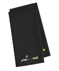 Sheltie Easter Black Embroidered Towel Set of 2 Decorative Bathroom Guest Hand Towel for Hand, Face, Tea, Dishcloth, 19 X 25, Black