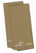Staffordshire Bull Terrier Easter Tan Embroidered Towel Set of 2 Decorative Bathroom Guest Hand Towel for Hand, Face, Tea, Dishcloth, 19 X 25, Tan