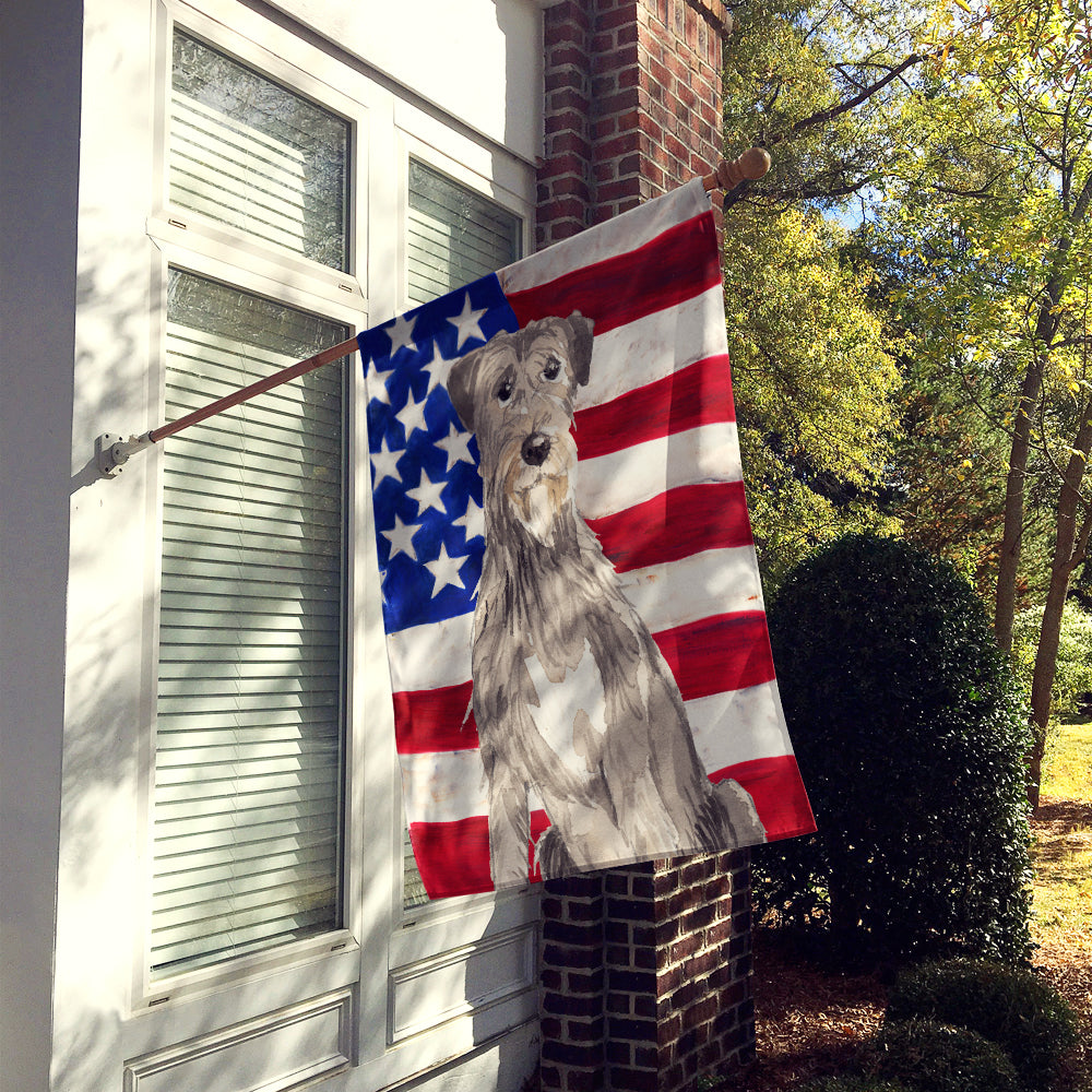 Patriotic USA Irish Wolfhound House Flag 28x40 Porch Sleeve Pole Decorative Outside Yard Banner Artwork Wall Hanging, Polyester