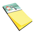 Siberian Husky Snowman Christmas Watercolor Sticky Note Holder Refillable Dispenser Desk Accessory 3x3 Pad Gift