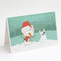 Piebald French Bulldog Snowman Christmas Greeting Cards Pack of 8 Blank Cards with Envelopes Whimsical A7 Size 5x7
