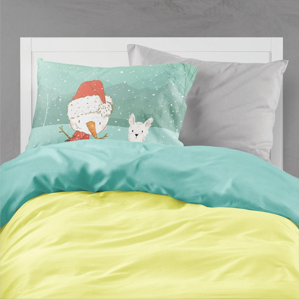 Westie Terrier Snowman Christmas Standard Pillowcase Lightweight Super Soft Easy Care Decorative Artwork Pillowcase, Standard