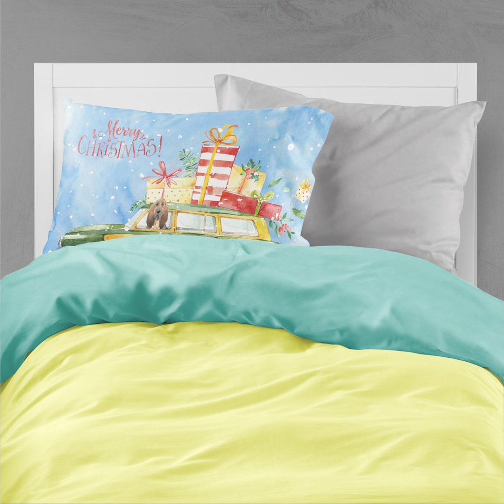 Merry Christmas Bloodhound Standard Pillowcase Lightweight Super Soft Easy Care Decorative Artwork Pillowcase, Standard