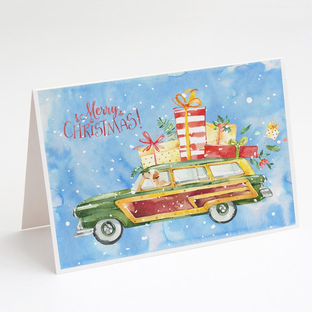Merry Christmas Labrador Retriever Yellow Greeting Cards Pack of 8 Blank Cards with Envelopes Whimsical A7 Size 5x7