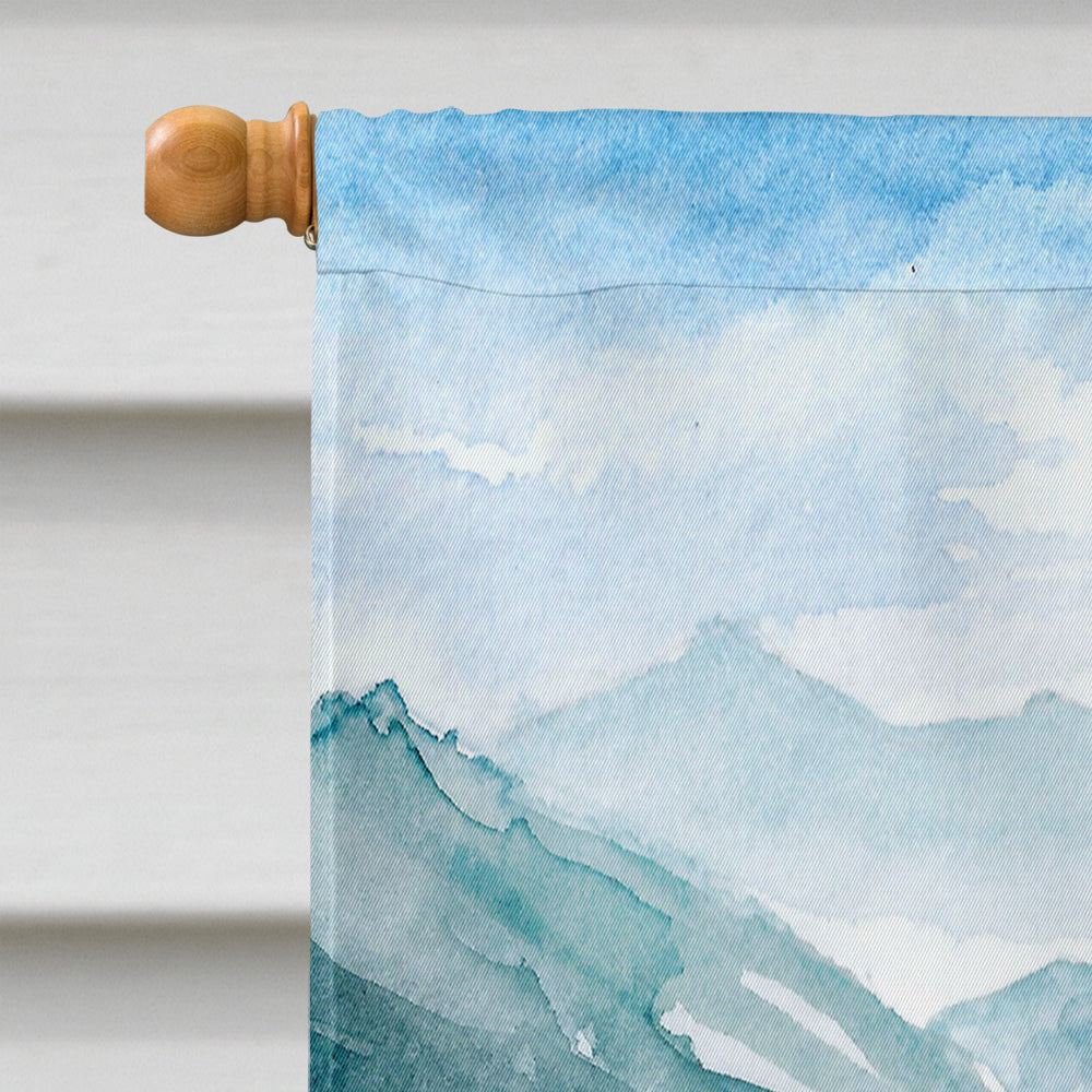 Mountain Flowers Basset Hound House Flag 28x40 Porch Sleeve Pole Decorative Outside Yard Banner Artwork Wall Hanging, Polyester