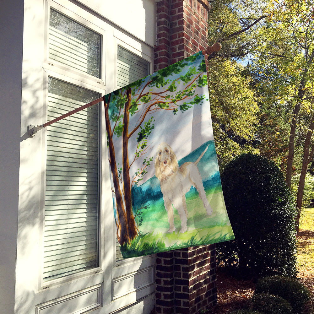 Under the Tree Spinone Italiano House Flag 28x40 Porch Sleeve Pole Decorative Outside Yard Banner Artwork Wall Hanging, Polyester