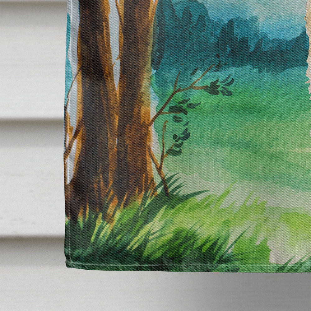 Under the Tree Goldendoodle House Flag 28x40 Porch Sleeve Pole Decorative Outside Yard Banner Artwork Wall Hanging, Polyester