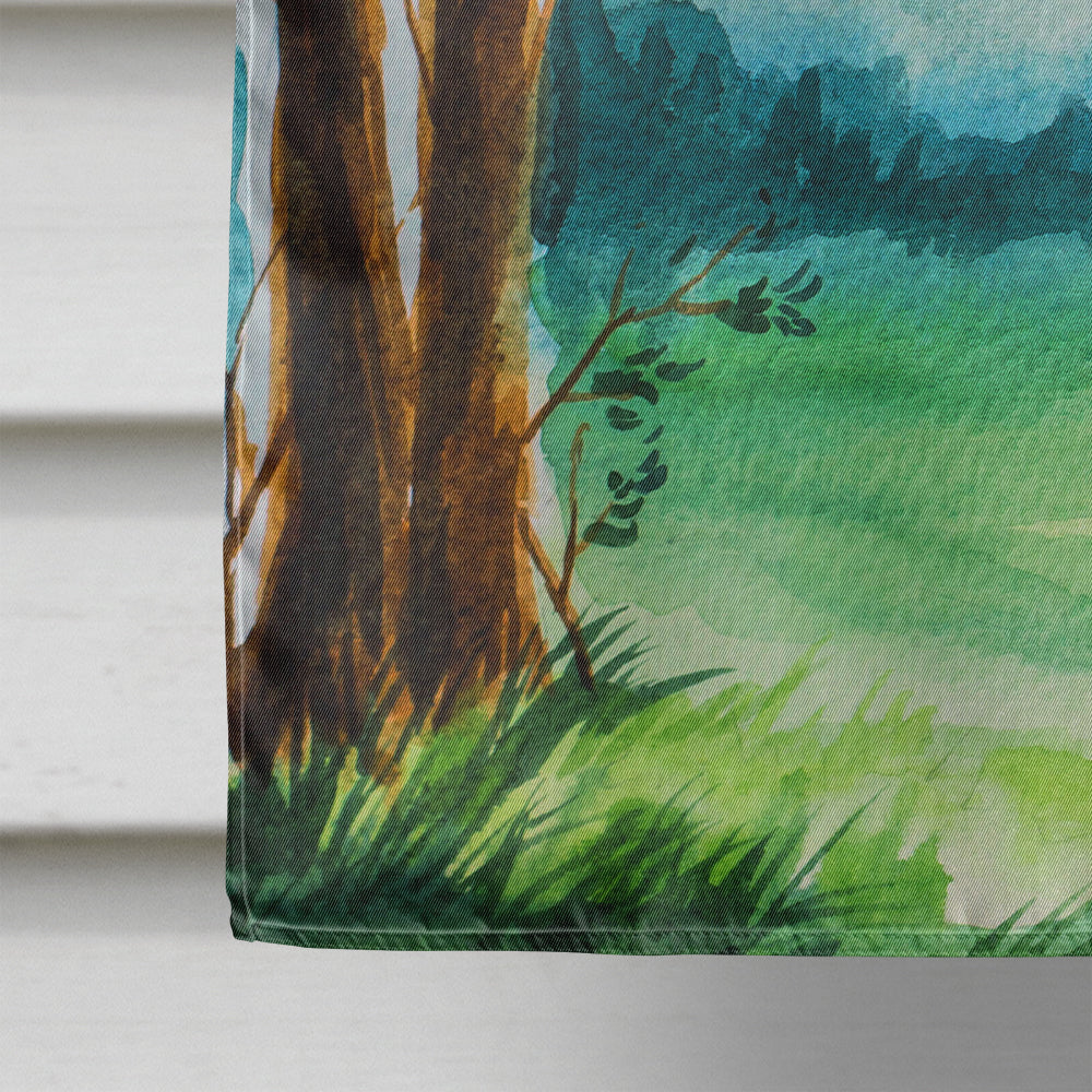 Under the Tree Boston Terrier House Flag 28x40 Porch Sleeve Pole Decorative Outside Yard Banner Artwork Wall Hanging, Polyester