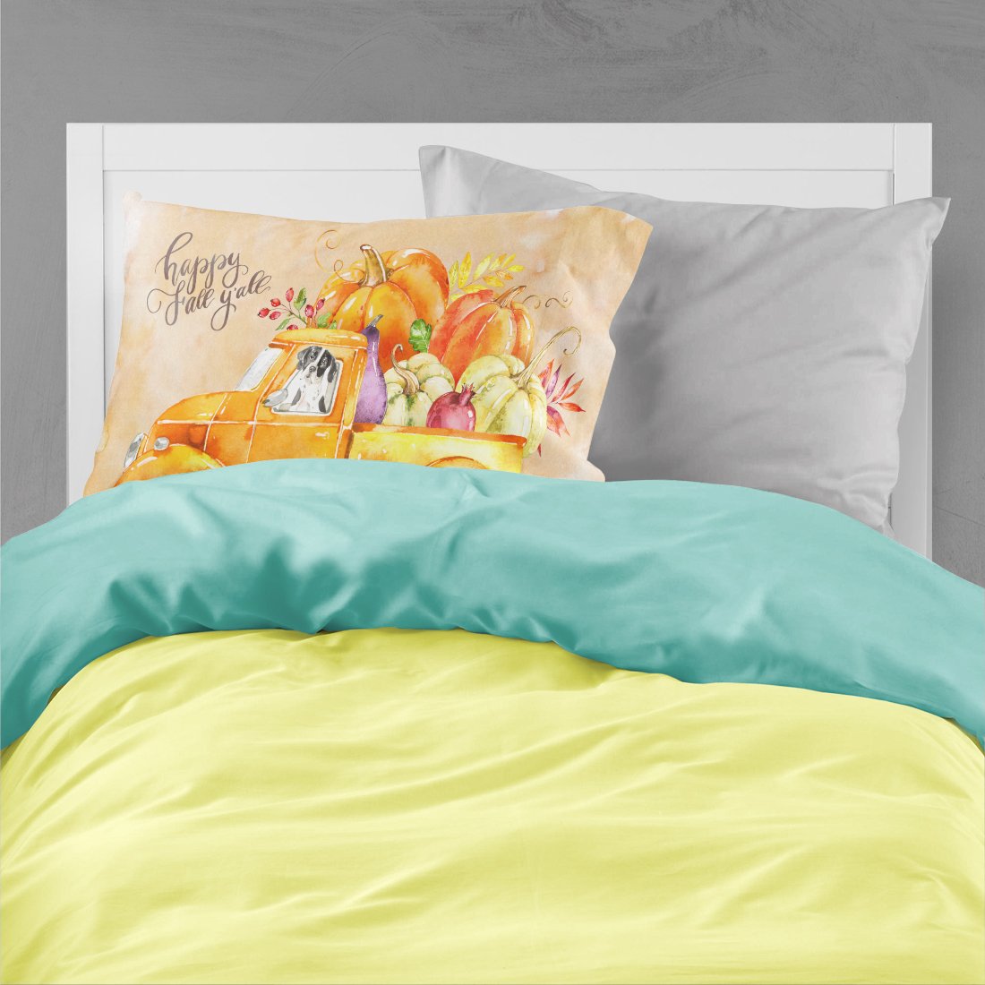 Fall Harvest English Pointer Standard Pillowcase Lightweight Super Soft Easy Care Decorative Artwork Pillowcase, Standard