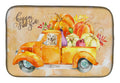 Fall Harvest Golden Retriever Dish Drying Mat Absorbent Dish Drying Mat Pad for Kitchen Counter Dish Drainer Mat for Countertop, 14 x 21", Multicolor
