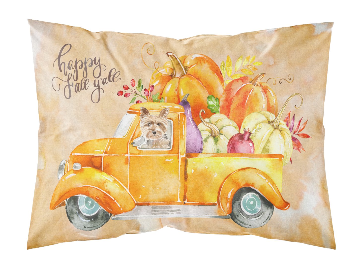 Fall Harvest Yorkshire Terrier Standard Pillowcase Lightweight Super Soft Easy Care Decorative Artwork Pillowcase, Standard