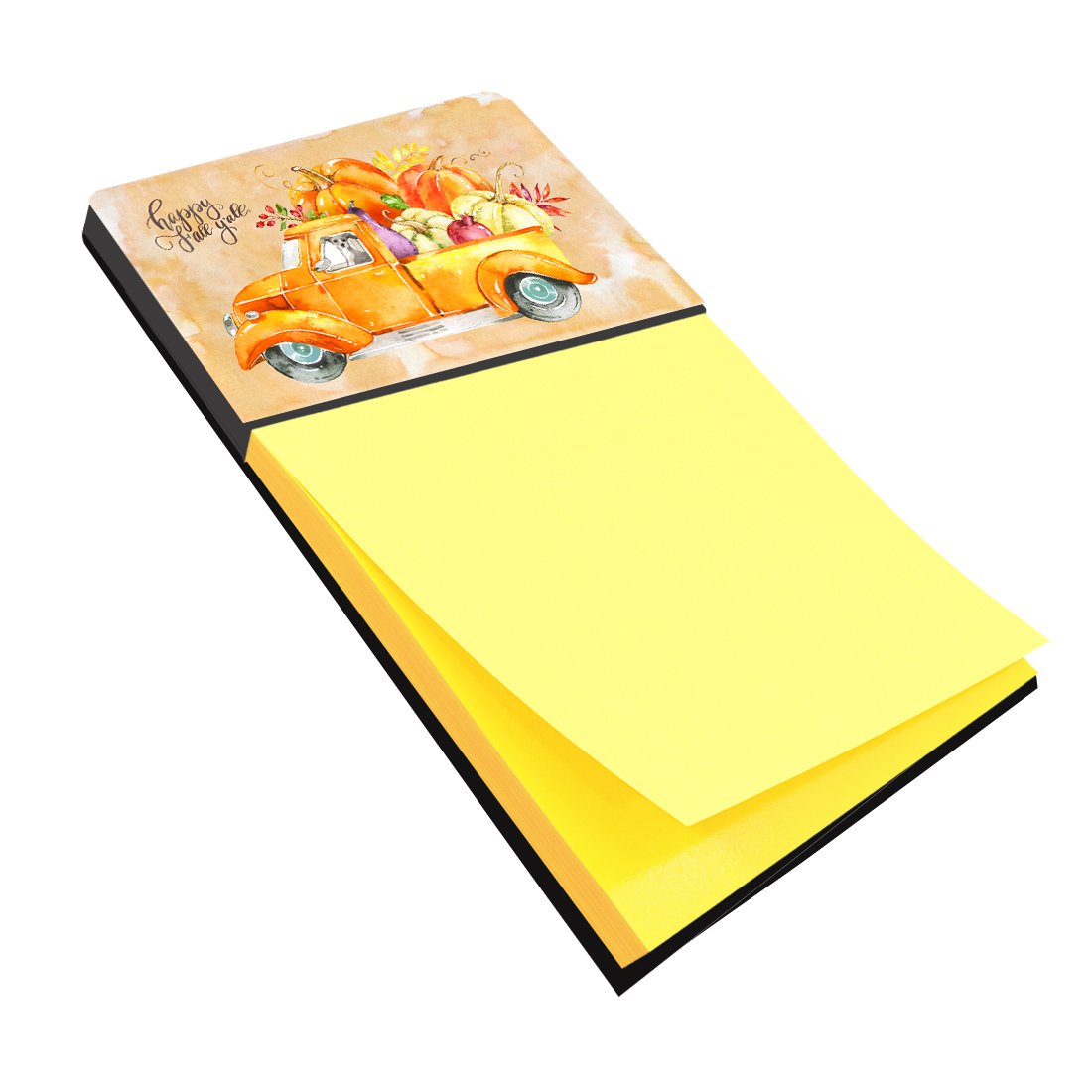 Fall Harvest Italian Greyhound Watercolor Sticky Note Holder Refillable Dispenser Desk Accessory 3x3 Pad Gift