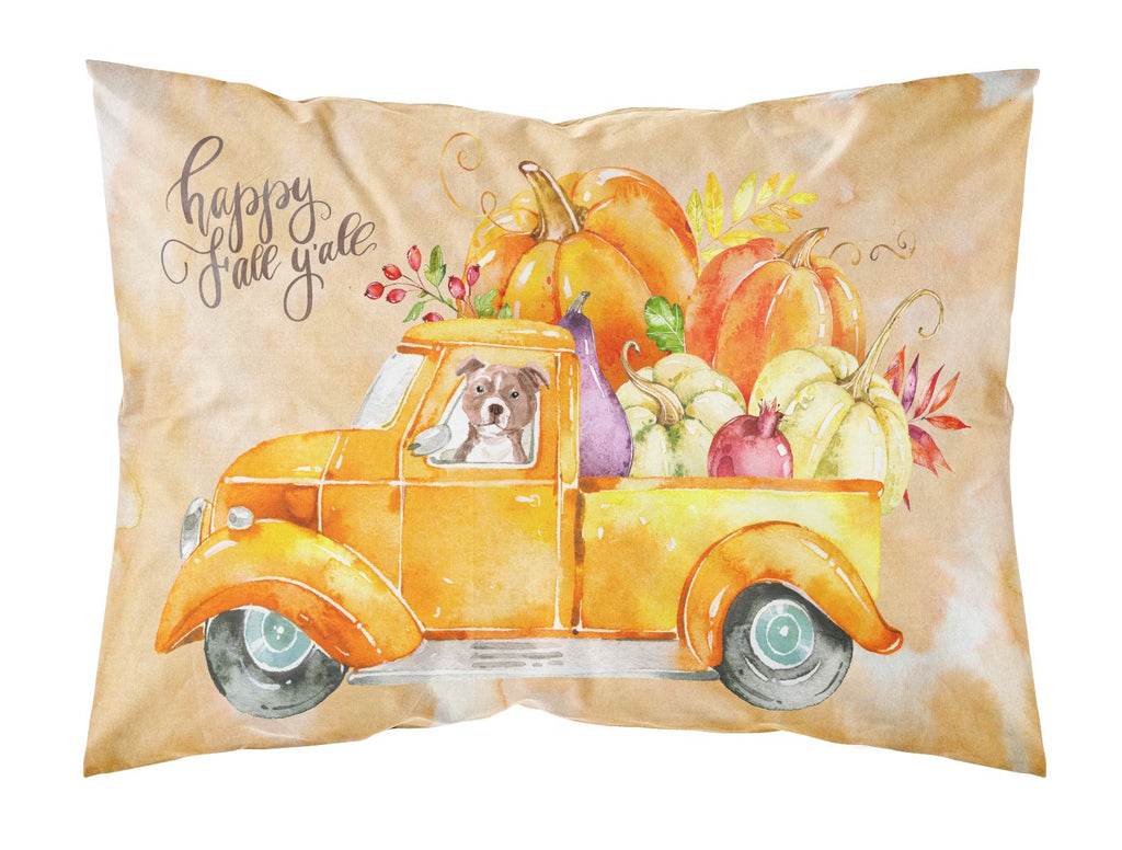 Fall Harvest Red Staffie Bull Terrier Standard Pillowcase Lightweight Super Soft Easy Care Decorative Artwork Pillowcase, Standard