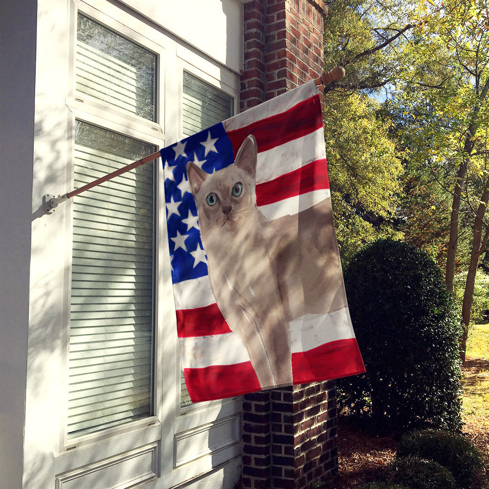Tonkinese American Flag House Flag 28x40 Porch Sleeve Pole Decorative Outside Yard Banner Artwork Wall Hanging, Polyester