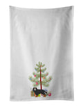 Cavalier Spaniel Christmas Tree Kitchen Towel Set of 2 White Dish Towels Decorative Bathroom Hand towel for Hand, Face, Hair, Yoga, Tea, Dishcloth, 19 X 28", White