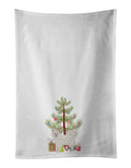 Italian Spitz Christmas Tree Kitchen Towel Set of 2 White Dish Towels Decorative Bathroom Hand towel for Hand, Face, Hair, Yoga, Tea, Dishcloth, 19 X 28", White
