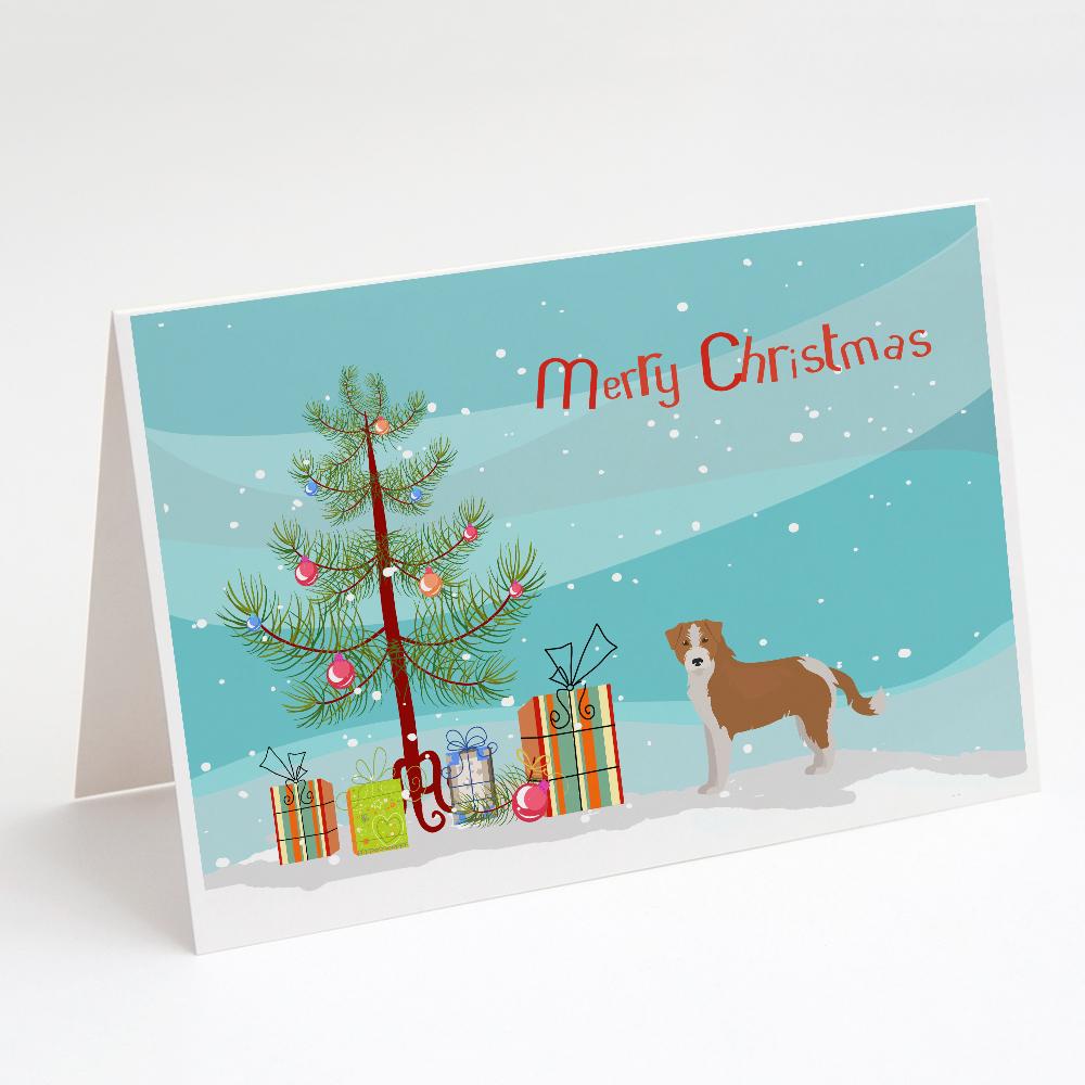 Kromfohrlander Christmas Tree Greeting Cards Pack of 8 Blank Cards with Envelopes Whimsical A7 Size 5x7