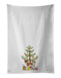 Tenterfield Terrier Christmas Tree Kitchen Towel Set of 2 White Dish Towels Decorative Bathroom Hand towel for Hand, Face, Hair, Yoga, Tea, Dishcloth, 19 X 28", White
