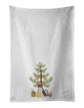 Boston Terrier Christmas Tree Kitchen Towel Set of 2 White Dish Towels Decorative Bathroom Hand towel for Hand, Face, Hair, Yoga, Tea, Dishcloth, 19 X 28", White