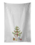 Danish Spitz Christmas Tree Kitchen Towel Set of 2 White Dish Towels Decorative Bathroom Hand towel for Hand, Face, Hair, Yoga, Tea, Dishcloth, 19 X 28", White