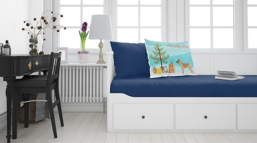 Border Terrier Christmas Tree Standard Pillowcase Lightweight Super Soft Easy Care Decorative Artwork Pillowcase, Standard