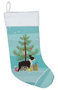 Boston Terrier Christmas Tree Holiday Stocking Double-Sided Print, Polyester Suede,11x18, Made in USA