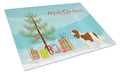 Cavalier Spaniel Christmas Tree Cutting Board Tempered Glass Kitchen Cutting Surface, Heat Resistant Chopping, Non-Slip Feet, Food Prep & Serving
