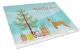Ibizan Hound Christmas Tree Cutting Board Tempered Glass Kitchen Cutting Surface, Heat Resistant Chopping, Non-Slip Feet, Food Prep & Serving