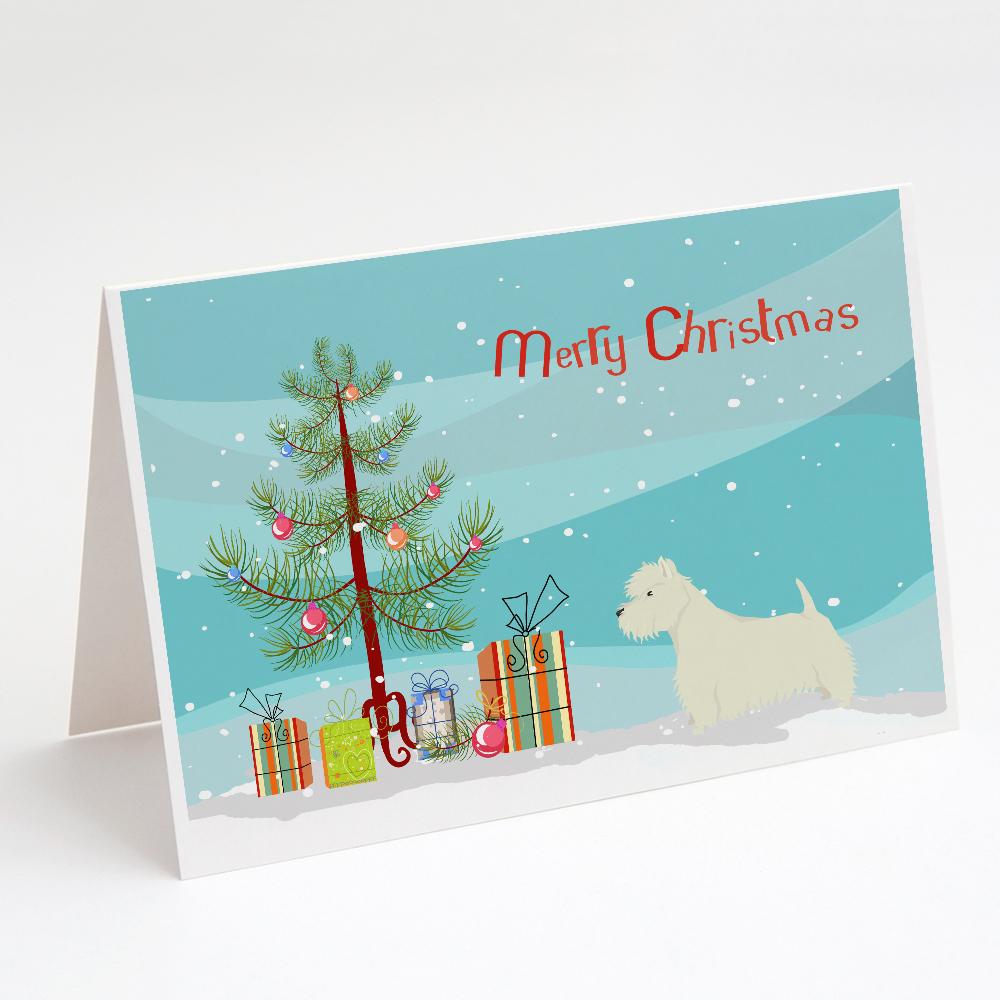 Westie Christmas Tree Greeting Cards Pack of 8 Blank Cards with Envelopes Whimsical A7 Size 5x7