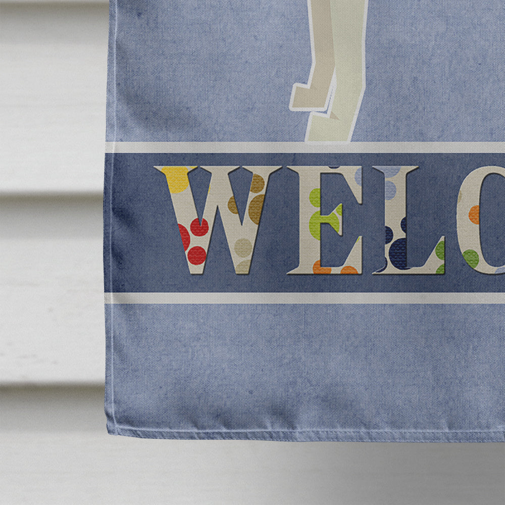Ibizan Hound Welcome House Flag 28x40 Porch Sleeve Pole Decorative Outside Yard Banner Artwork Wall Hanging, Polyester