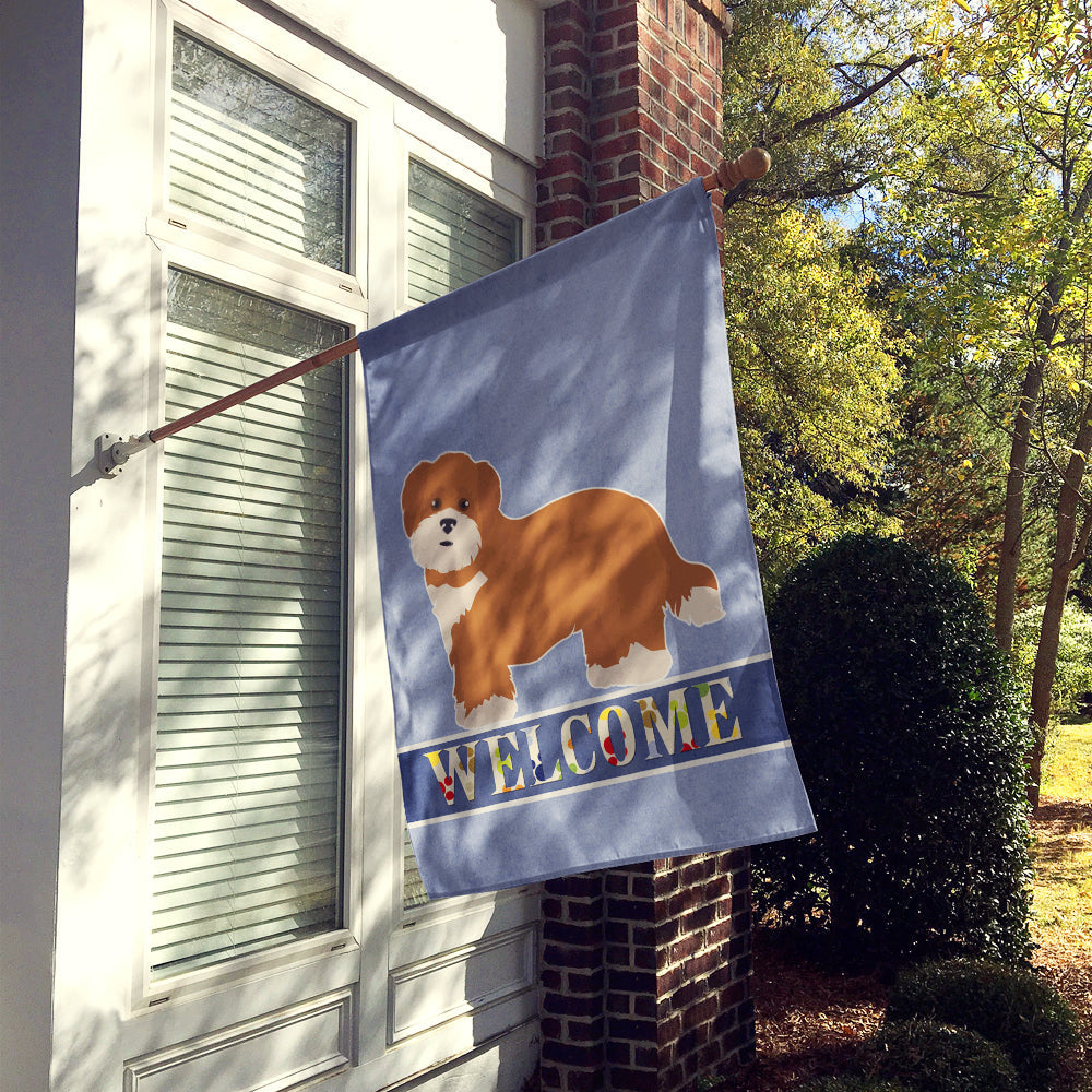 Shorkie #2 Welcome House Flag 28x40 Porch Sleeve Pole Decorative Outside Yard Banner Artwork Wall Hanging, Polyester