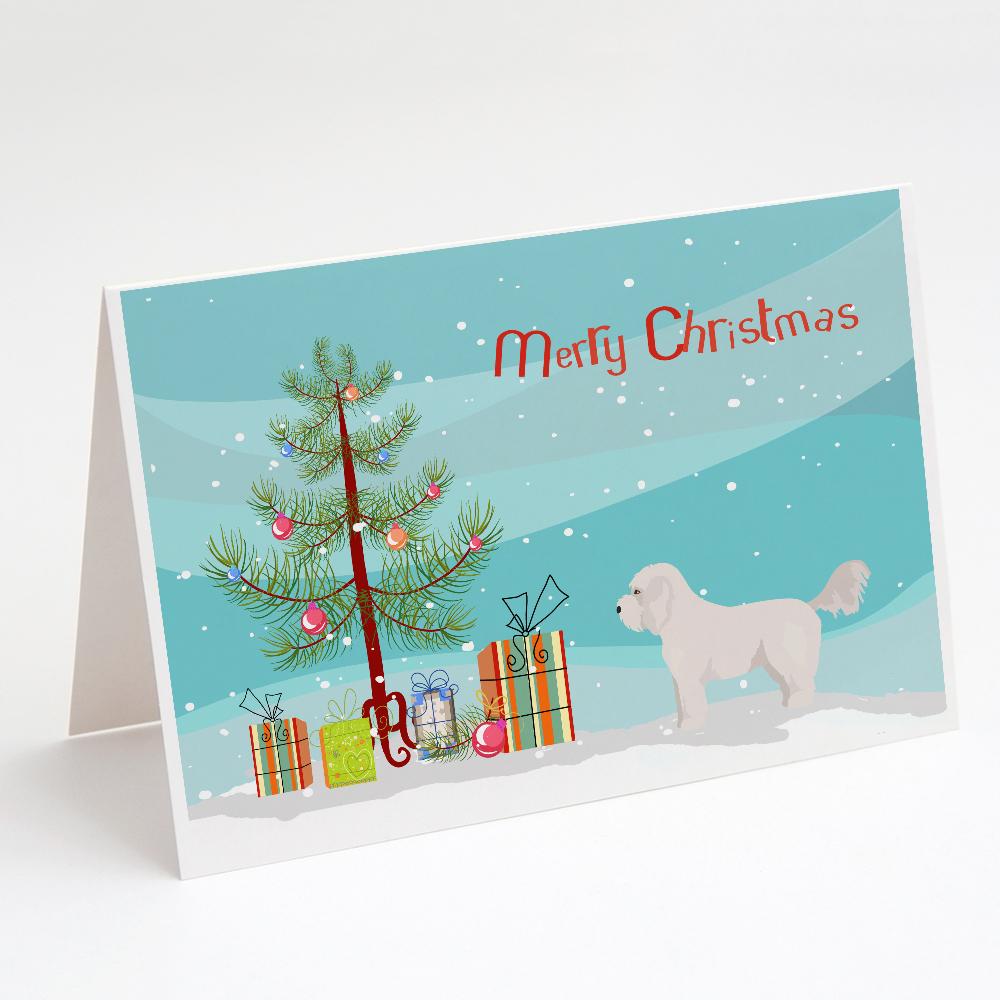 Bichpoo White Christmas Tree Greeting Cards Pack of 8 Blank Cards with Envelopes Whimsical A7 Size 5x7