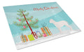 White Bullboxer Christmas Tree Cutting Board Tempered Glass Kitchen Cutting Surface, Heat Resistant Chopping, Non-Slip Feet, Food Prep & Serving