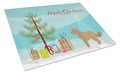 Tan Cockapoo Christmas Tree Cutting Board Tempered Glass Kitchen Cutting Surface, Heat Resistant Chopping, Non-Slip Feet, Food Prep & Serving