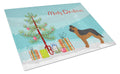 Black German Shepherd Mastiff Mix Christmas Tree Cutting Board Tempered Glass Kitchen Cutting Surface, Heat Resistant Chopping, Non-Slip Feet, Food Prep & Serving