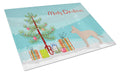 Tan Jackhuahua Christmas Tree Cutting Board Tempered Glass Kitchen Cutting Surface, Heat Resistant Chopping, Non-Slip Feet, Food Prep & Serving