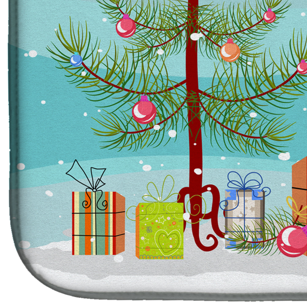 Shi Chi Christmas Tree Dish Drying Mat Absorbent Dish Drying Mat Pad for Kitchen Counter Dish Drainer Mat for Countertop, 14 x 21", Multicolor