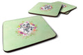 Dalmatian Green Flowers Foam Coasters Set of 4 Cup Coasters for Indoor Outdoor, Tabletop Protection, Anti Slip, Mouse pad Material