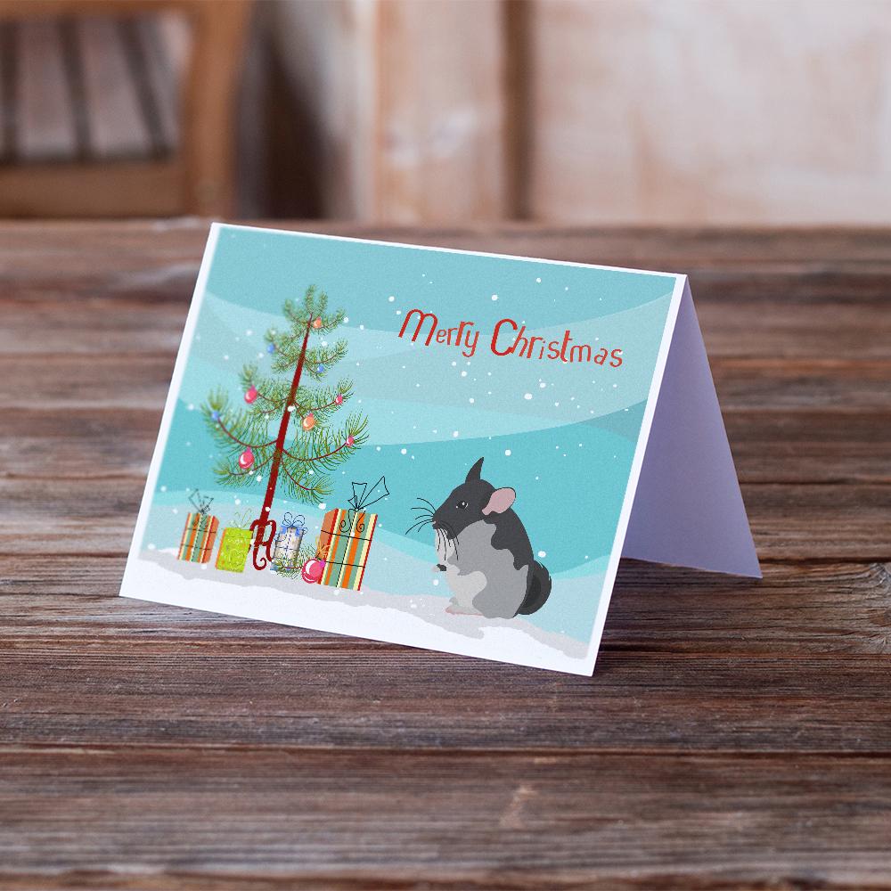 Black Velvet Chinchilla Merry Christmas Greeting Cards Pack of 8 Blank Cards with Envelopes Whimsical A7 Size 5x7