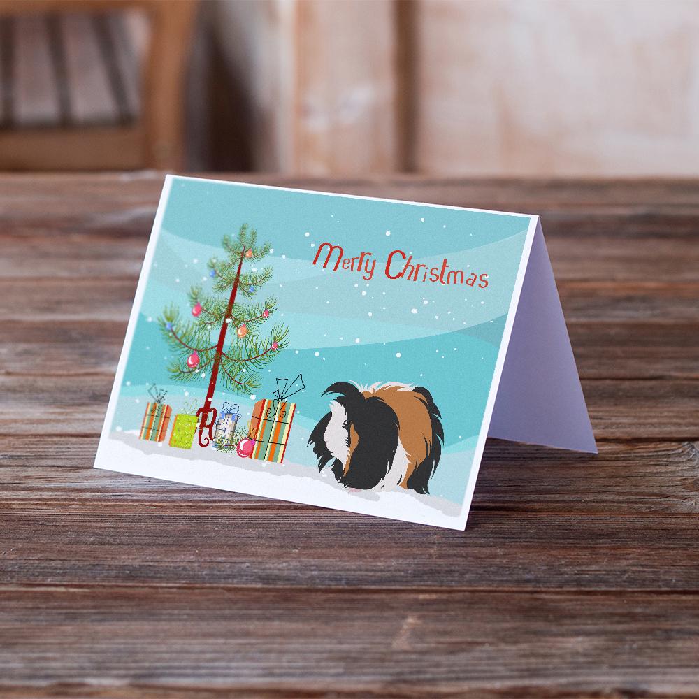 Sheba Guinea Pig Merry Christmas Greeting Cards Pack of 8 Blank Cards with Envelopes Whimsical A7 Size 5x7