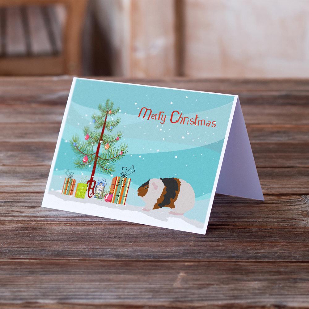 Teddy Guinea Pig Merry Christmas Greeting Cards Pack of 8 Blank Cards with Envelopes Whimsical A7 Size 5x7
