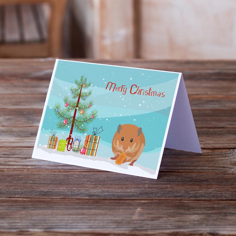 Teddy Bear Hamster Merry Christmas Greeting Cards Pack of 8 Blank Cards with Envelopes Whimsical A7 Size 5x7