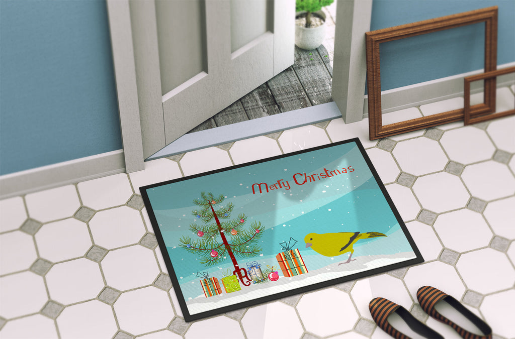 London Canary Merry Christmas Doormat Indoor Outdoor 18H X 27W Front Door Mat Rugs for Entryway, Non Slip Washable