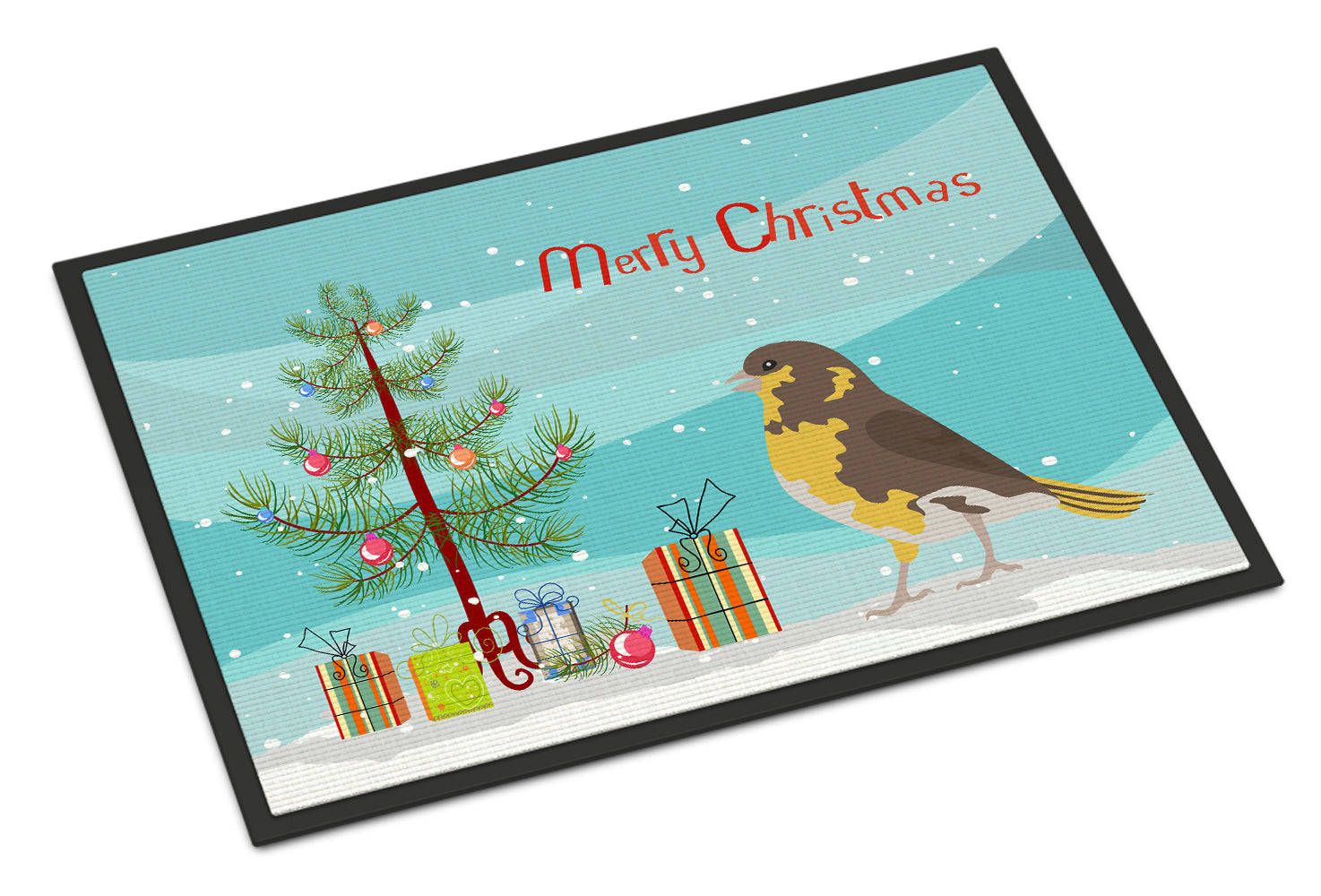 Spanish Canary Merry Christmas Doormat Indoor Outdoor 24H X 36W Front Door Mat Rugs for Entryway, Non Slip Washable Low Pile,