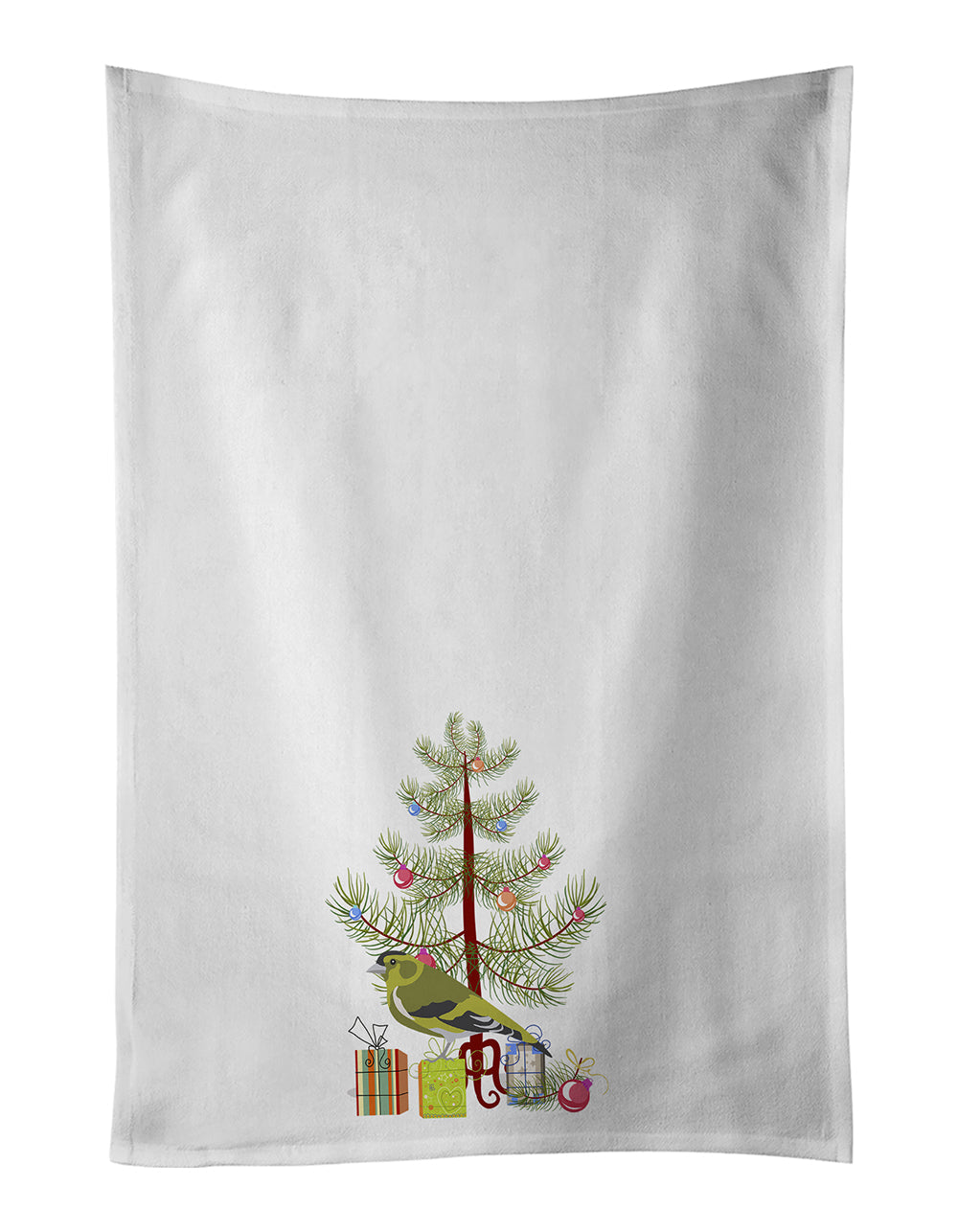 Siskin Merry Christmas Kitchen Towel Set of 2 White Dish Towels Decorative Bathroom Hand towel for Hand, Face, Hair, Yoga, Tea, Dishcloth, 19 X 28", White