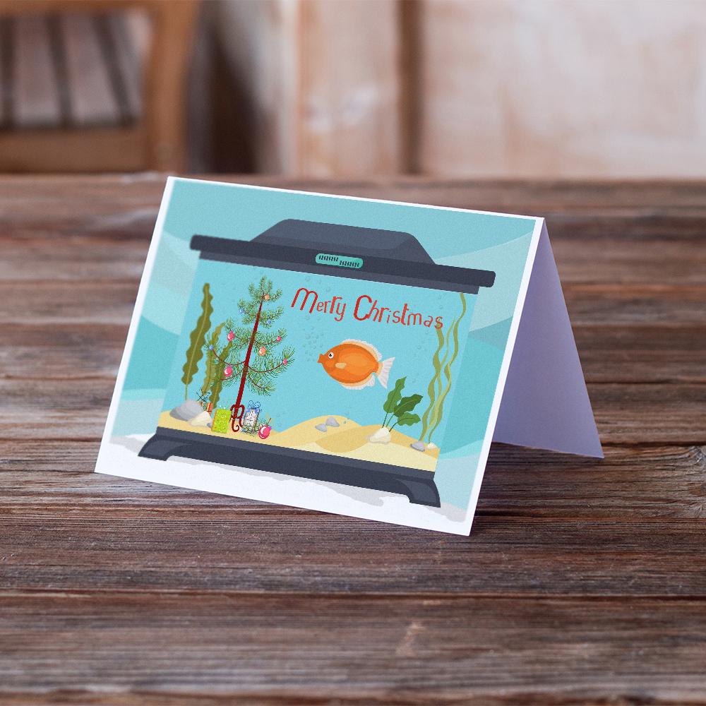 Kissing Gourami Merry Christmas Greeting Cards Pack of 8 Blank Cards with Envelopes Whimsical A7 Size 5x7
