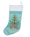 Blue Abyssinian Cat Christmas Holiday Stocking Double-Sided Print, Polyester Suede,11x18, Made in USA